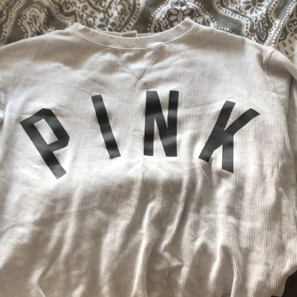 Pink long sleeve ribbed t-shirt